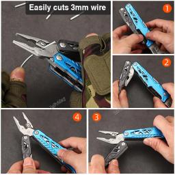 Multifuncional Garra Martelo para Camping ao ar livre, Multi Ferramentas, Faca dobrável, Alicate Multitool, Chave inglesa ajustável, Chave de fenda Bits - Image 4