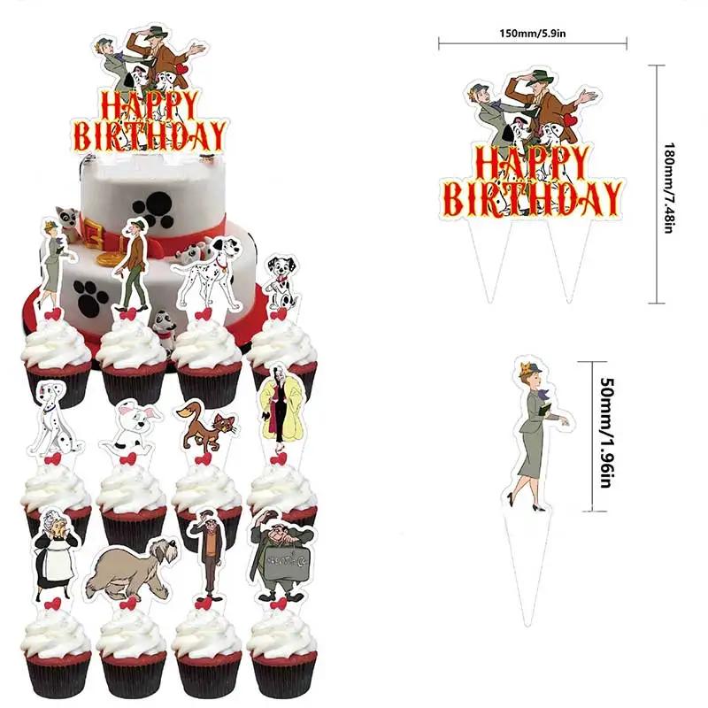 Cem e um dálmatas festa de aniversário decoração animal balão banner bolo crianças pano de fundo jardim de infância presente do chuveiro do bebê - Image 1
