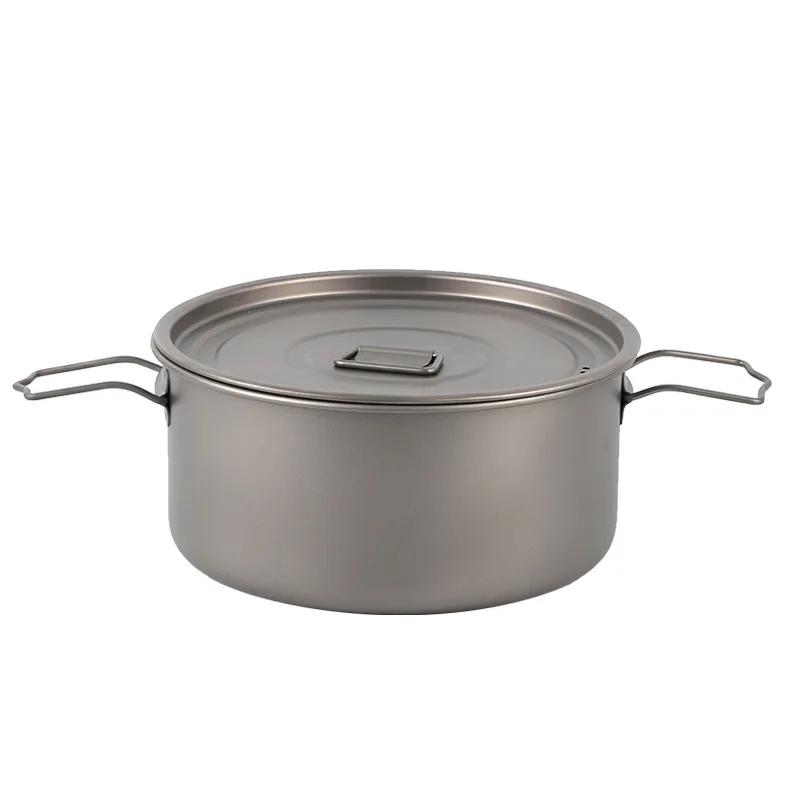Panelas de acampamento antiaderente ultraleves de titânio, Panela térmica, Panela portátil dobrável, Fogão de piquenique ao ar livre, Equipamento de caminhada - Image 1