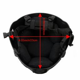 BOOIU-ACH Capacete tático com proteção auricular, plástico ABS ajustável, montagem frontal NVG, trilho lateral, MICH 2000, 3mm - Image 6