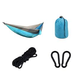 Sortidas cor parachute hammock com correias de rede e mosquetão preto acampamento sobrevivência viagem dupla pessoa mobília ao ar livre - Image 5