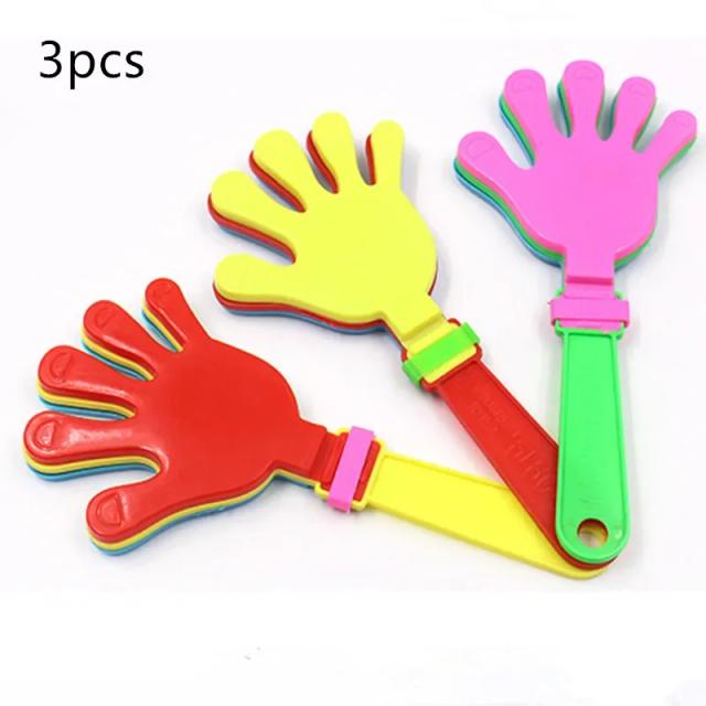 Brinquedos Hand Clapper Coloridos para Crianças - Presentes de Aniversário e Favoritos de Festa (3 Pcs)