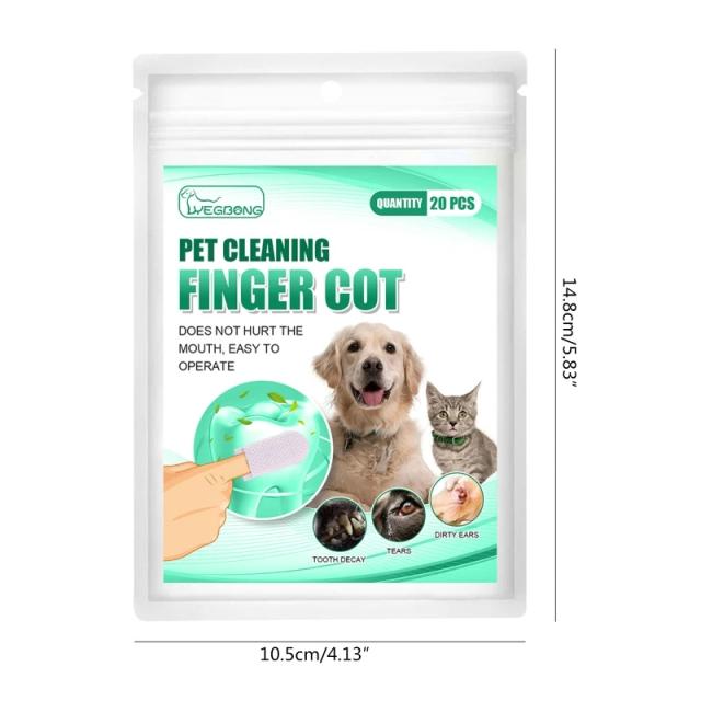 Toalhas Umidificadas Dentais para Cães e Gatos - Pacote com 20 Unidades