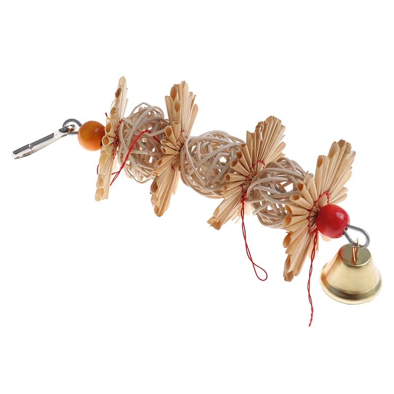 Bolas de vime Papagaio Pássaro Brinquedo, Mordida interativa, Mastigar Brinquedos para Periquito Acessórios para Periquito, Pássaro Jogando Brinquedos - Image 1