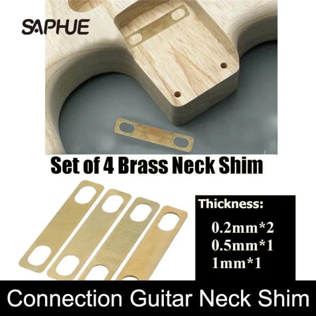 Acessórios de Substituição para Guitarra: Placas de Junta para Pescoço - Conjunto com 4 Peças Novas