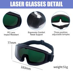 Óculos de proteção a laser 1064 532 455 808 10600nm OD5 Óculos de proteção a laser para soldagem a laser 450nm Óculos a laser Óculos a laser - Image 3