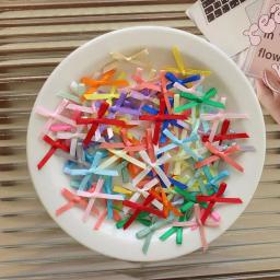 Mini fita de cetim laço para artesanato DIY, costura artesanato fazendo, handwork bowties, grampo de cabelo, roupas decoração, presente, 100pcs - Image 2