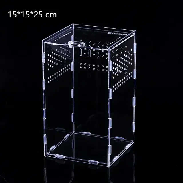 Terrário Acrílico Transparente para Répteis: Habitat Ideal para Tarântulas e Dragões Barbudos em Gaiola Nano Arbórea