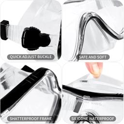 Máscara profissional mergulho snorkel e snorkel óculos, fácil respiração tubo conjunto, óculos de natação, novo, quente - Image 6