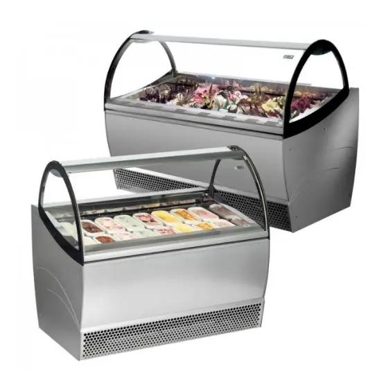 Gelato comercial sorvete picolé display freezer vitrine preço da máquina para exibição de picolés