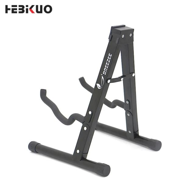 Suporte Portátil e Dobrável Hebikuo J-40E para Guitarras Elétricas e Acústicas - Cor Preta, Ideal para Exibição Musical