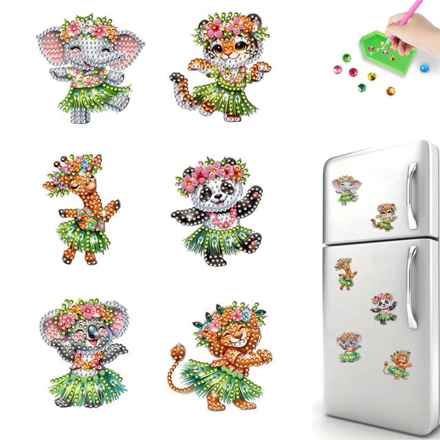 Ímãs Acrílicos Coloridos para Artesanato DIY - Conjunto de 6 Formas Especiais para Decoração de Bolos, Borboletas e Diamond Art