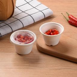 Copos de Papel Descartáveis com Tampa, Adequado para Gelatina, Iogurte, Condimento, Recipiente de Alimento, Casamento, Birthday Party Favors, Redondo, 1 oz, 2oz, 100pcs - Image 5