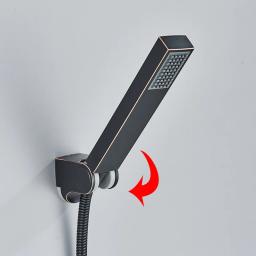 Chuveiro com economia de água para banheiro, Pulverizador de mão, Chuveiro de plástico portátil, preto e bronze, substituir a cabeça - Image 3