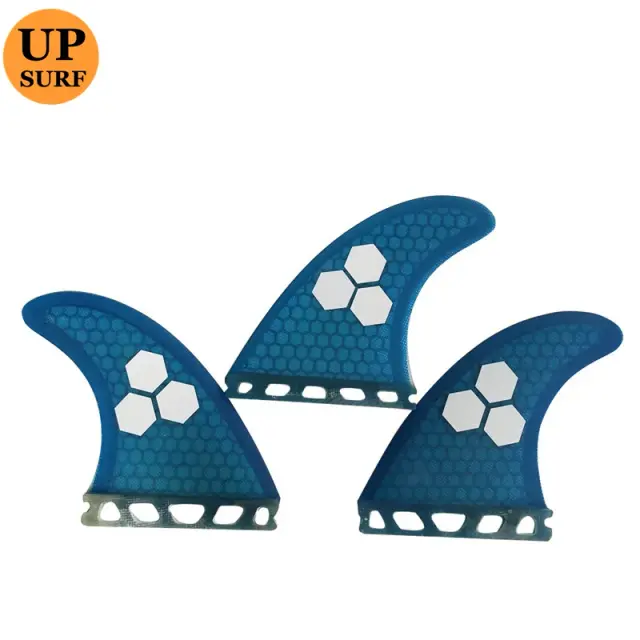 Prancha de Surf Fins Tri Fins UPSURF FUTURO em Honeycomb de Fibra de Vidro - Performance Thruster para Surfistas