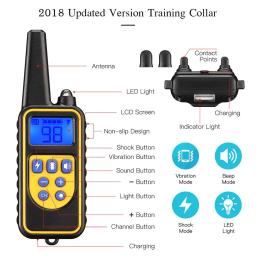 Colar de treinamento de choque elétrico para pet, Coleira de treinamento para cães Controle remoto eletrônico, Impermeável, Display LCD recarregável - Image 4
