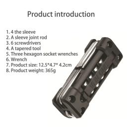 Kits de ferramentas multifuncionais para bicicleta, conjunto de ferramentas para reparo de pneus com corrente de chave de fenda, acessórios para bicicleta de estrada mtb - Image 6