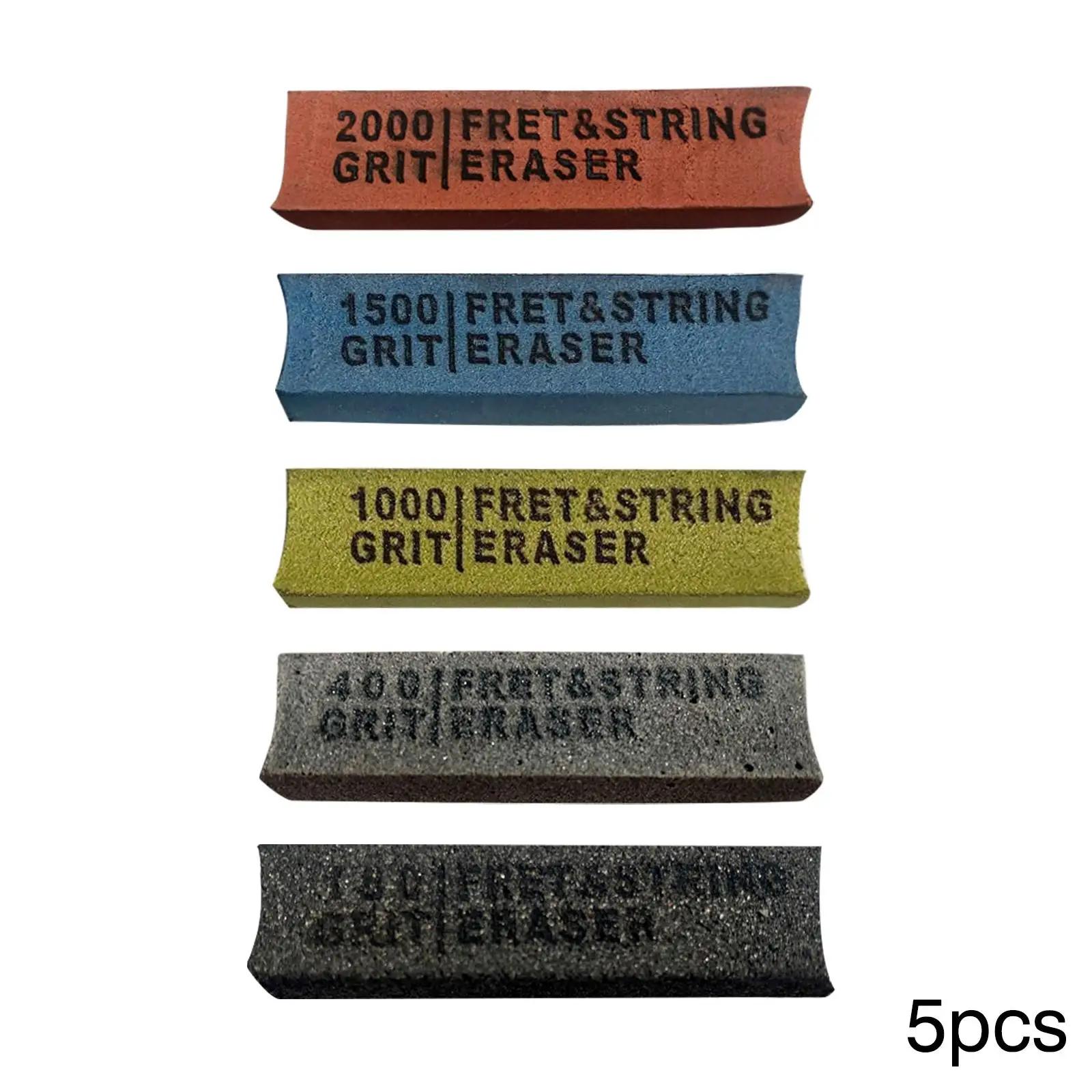 Guitarra Fret Cordas Polimento Eraser, borracha abrasiva, Guitar Kit de ferramentas de manutenção, 180-400-1000-1500-2000 Grit, 5 pcs - Image 1