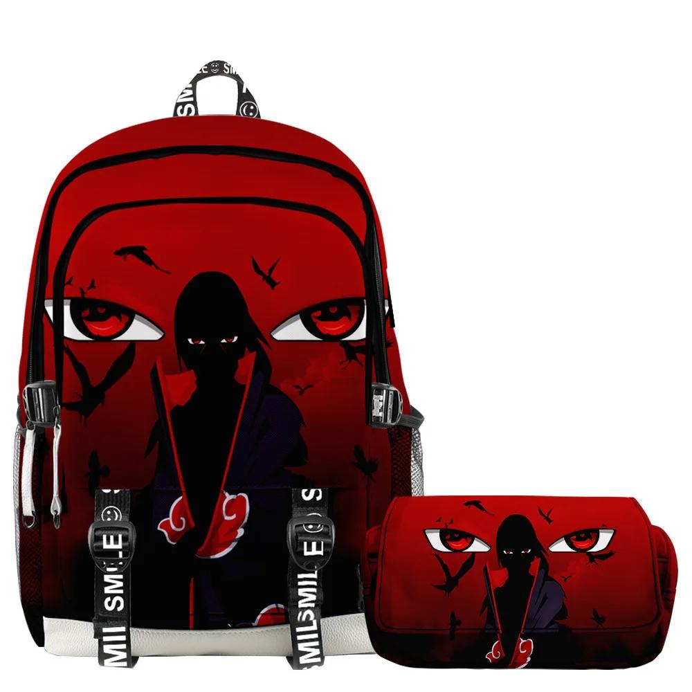 Mochila e lápis Naruto Anime para crianças, meninos, meninas, conjunto de mochila de dois andares, mochila escolar impermeável para adolescentes, 36 estilos - Image 1