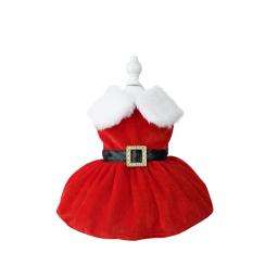 Casaco de Natal confortável para animais de estimação, roupas para cães, vestido de Natal, saia vermelha, vestido quente de gato, saia - Image 6