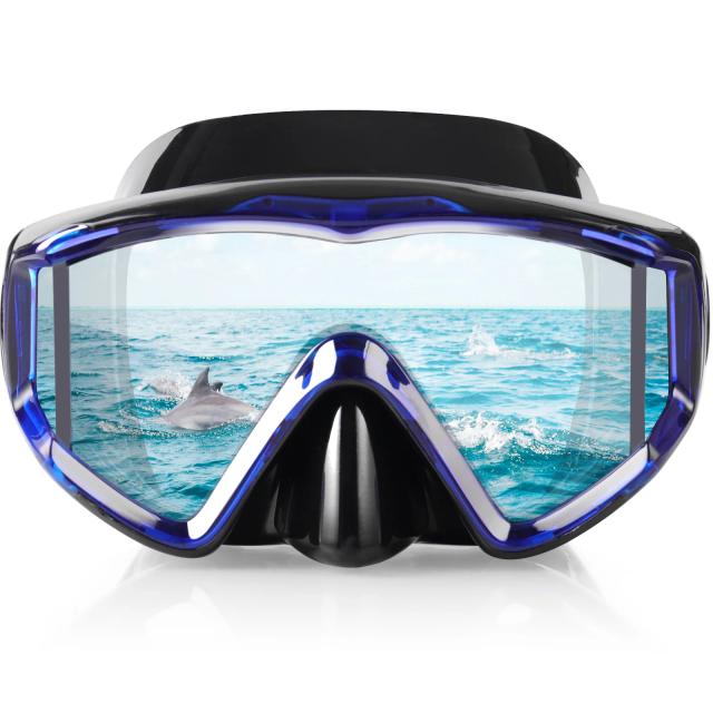 Máscara de Natação Antinevoeiro para Adultos com Snorkel e Lente de PC Ideal para Mergulho