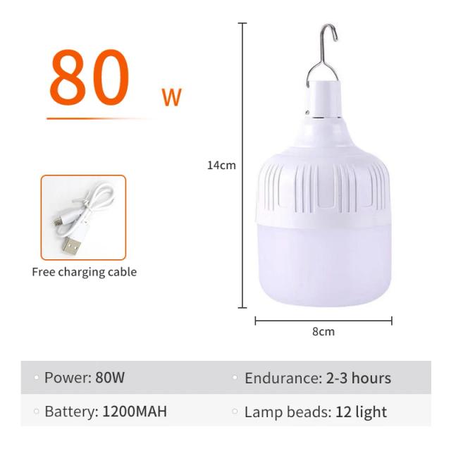 Lanterna Recarregável LED para Acampamento e Emergências - Iluminação Portátil e Familiar