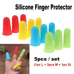 3/5 pçs silicone dedo protetor manga capa anti-corte resistente ao calor anti-deslizamento dedos capas para cozinhar ferramentas de cozinha - Image 2