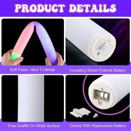 LED Glow Foam Stick para casamento e festa de Natal, bastões personalizados piscando, tubo de elogio personalizado, brilho no escuro, 30 PCs, 60PCs - Image 4