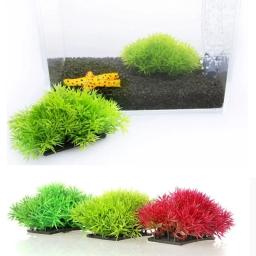 Plantas plásticas para a decoração do aquário, grama artificial, ornamento do tanque de peixes, acessórios home, 3 cores, 1 grupo - Image 1