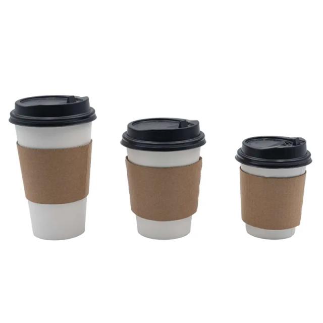 Conjuntos descartáveis de copos de café de diversas capacidades para festas e eventos - 25 unidades brancas com tampa para takeaway