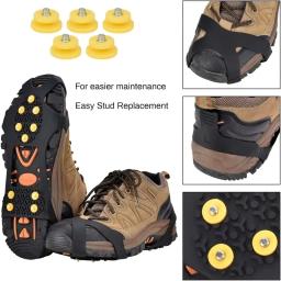 Grampos de neve para gelo e neve, grampos de borracha antiderrapantes, grampos de tração, caminhadas, escalada, corrida, 10 parafusos prisioneiros de aço, 2 peças - Image 3