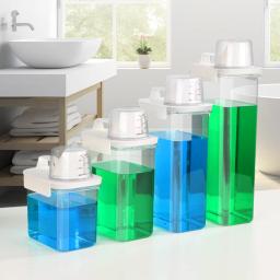 Recipiente De Armazenamento De Alimentos Pet Hermético, Frasco De Cereal De Plástico com Copo De Medição, Dispensador De Detergente Em Pó De Lavanderia, Caixa De Armazenamento - Image 2