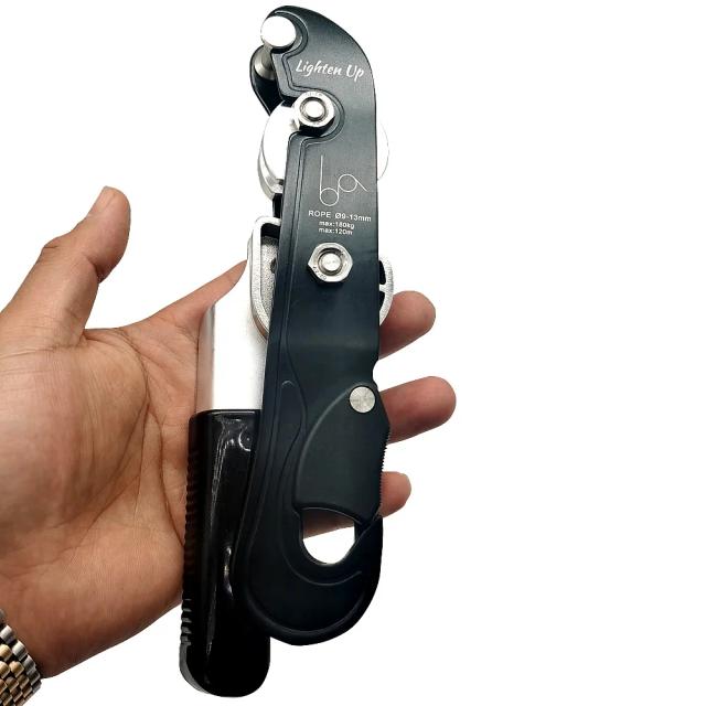 Acessórios Profissionais para Escalada: Descensor com Auto-Freio e Parada de Corda para Resgate, Suporta até 180kg