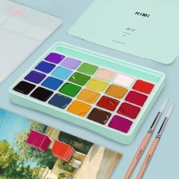 Conjunto de Pintura Guache para Iniciantes, Pintura Pigmento, Artigos de Arte Especial para Estudantes, Material Escolar, 18 24 Cores, 30ml - Image 3