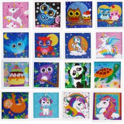 Pintura de diamante para crianças iniciantes Fácil DIY Cristal Diamante Arte Olw Animal Pintura Por Kits Número para Crianças Artesanato Artesanal - Image 1