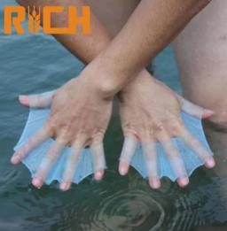 1 par unissex tipo sapo silicone cintas nadadeiras mão dedo webbed luvas paddle esportes aquáticos sapo garra equipamentos de natação - Image 1