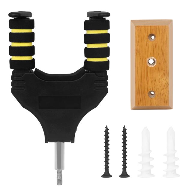 Suporte de Madeira Maciça para Guitarras e Instrumentos Musicais com Sistema de Travamento Automático e Montagem em Parede