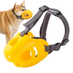 Focinheira ajustável para cães, feita de silicone macio e malha respirável resistente. Focinheiras para cães pequenos e grandes, acessórios de treinamento para animais de estimação - Image 6