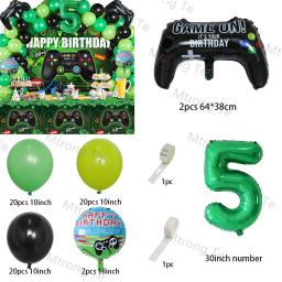 67 pçs número balões preto gamepad menino jogo na folha balão decorações da festa de aniversário crianças brinquedo jogo adereços jogo balão presente - Image 6