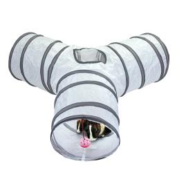 Gatos internos túnel brinquedos dobrável gato caverna crinkle túnel com bola pendurada brinquedos gato jogar túneis tenda tubos balde produtos para animais de estimação - Image 2