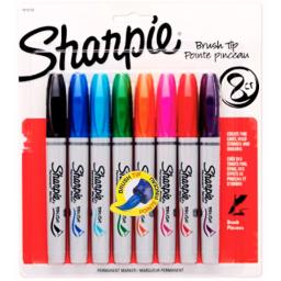 Kit 8 Caneta Marcador Permanente Brush Pen Coloridos Sharpie - Image 1