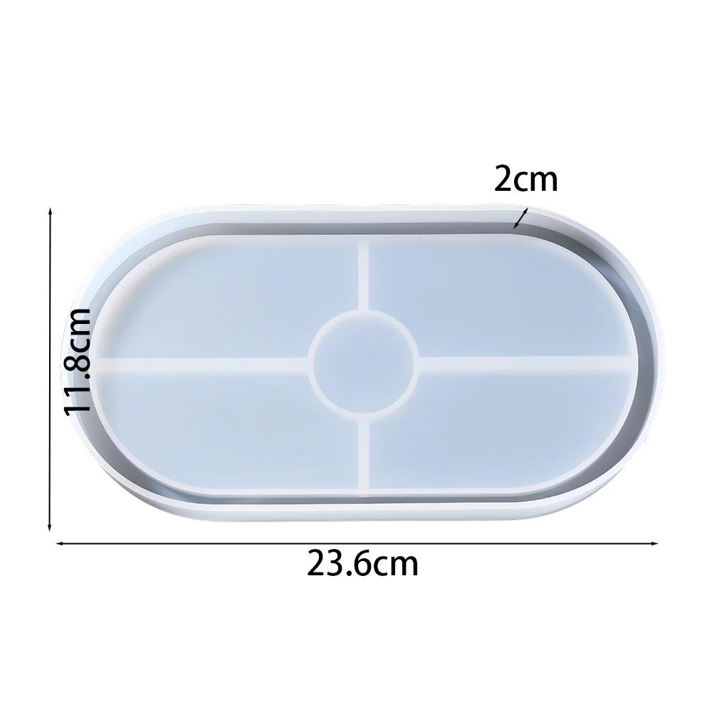 1 pçs bandeja oval molde de silicone hexágono coaster resina cola epoxy molde para diy jóias placa armazenamento titular artesanato decoração para casa - Image 1