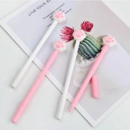 Gato bonito pata gel caneta com coração rosa, caneta assinatura, material de escritório, brinde promocional - Image 4