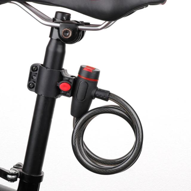 Cadeado de Segurança Antirroubo para Bicicletas, Scooters Elétricas e MTB - Cabo de Aço Portátil e Eficiente