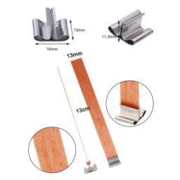 Pavio De Vela De Madeira com Clip Base, Cera De Abelha Queimando, Sem Fumaça, Artesanato, Vime, Parafina, Vela Fazendo Suprimentos, Alta Qualidade, 30Pcs - Image 5