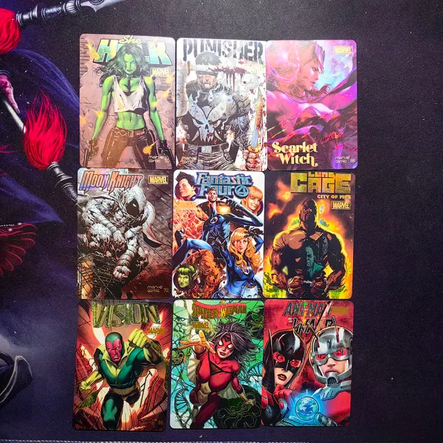 Coleção DIY de Cartões Caseiros da Marvel Comics: Homem de Ferro, Thor e Steve Rogers - Presente Ideal para Natal e Aniversário, Conjunto com 9 Peças