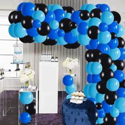 122 pçs preto luz azul real balão azul garland arco kit meninos vídeo jogos festa de aniversário decorações super-herói - Image 3