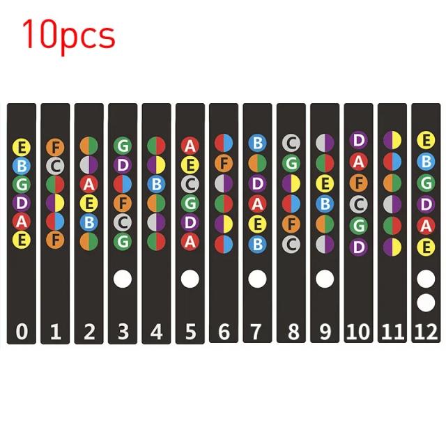 Etiquetas Práticas para Escalas de Guitarra Elétrica - Acessórios Incríveis para Iniciantes 1/5/10 Folhas