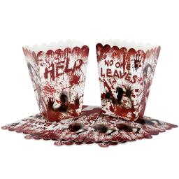 Louça descartável do horror, placas de papel ensanguentado, copos de guardanapos, decoração da festa do feliz halloween - Image 5