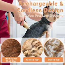 Profissional Pet Grooming Clipper Kit, Aparador De Pêlos Do Cão, Cat Barbeador Elétrico, Lâmina De Cerâmica Recarregável, Máquina De Corte De Cabelo Animais - Image 6